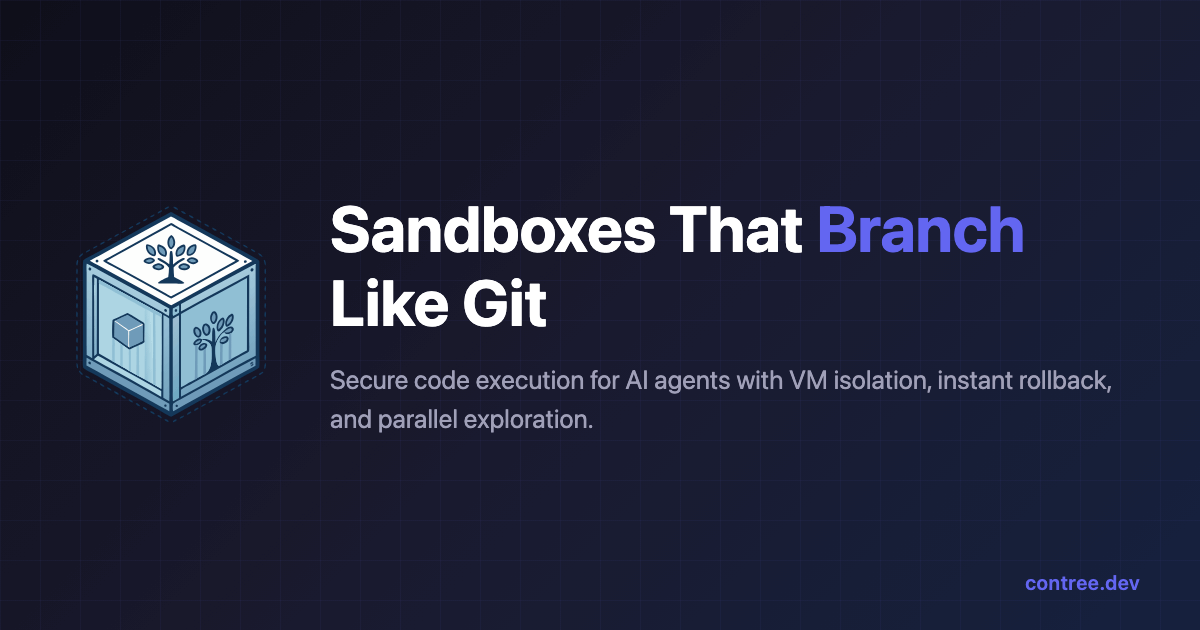 ConTree - Sandboxed Code Execution with Git-Like Branching for AI Agents